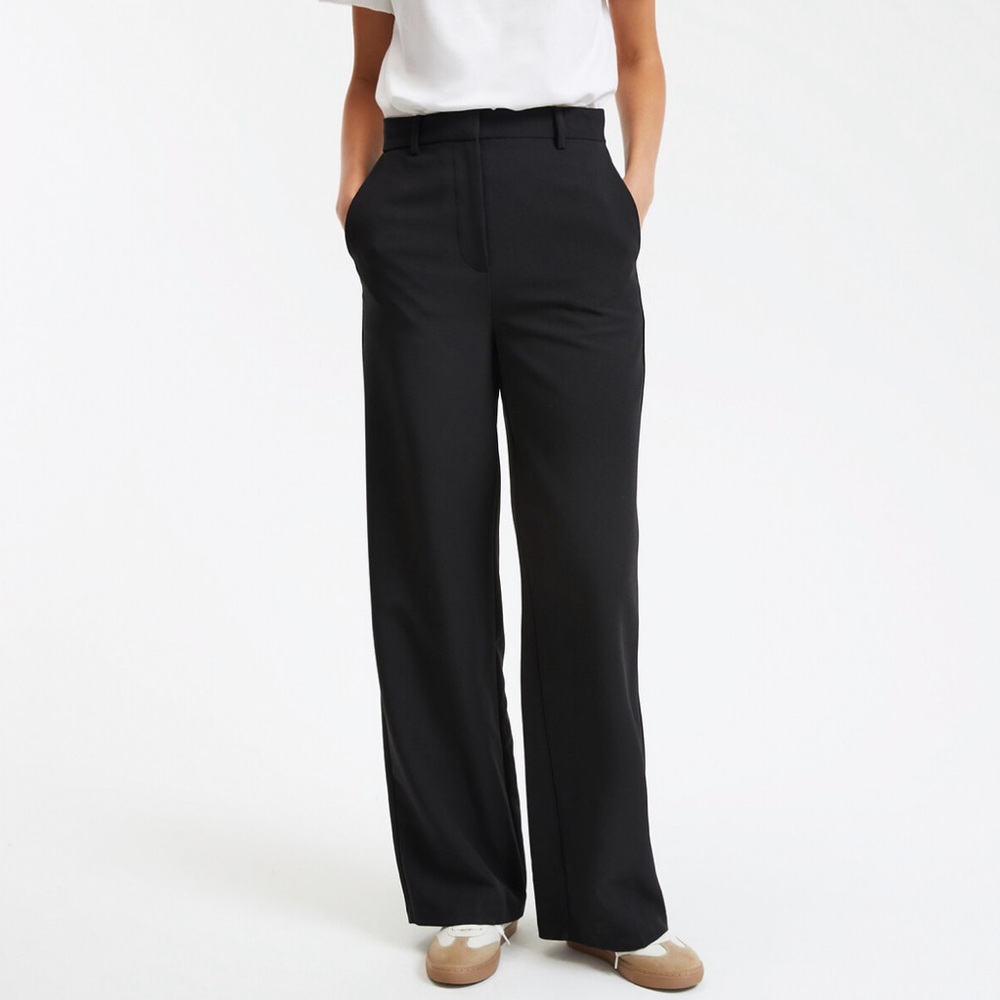 La Redoute Wide Leg Trousers in Black (size US 14)